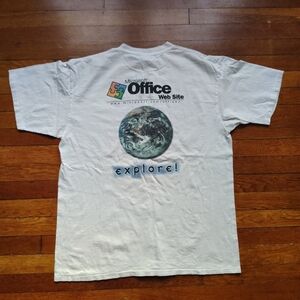 SOLD Vintage Y2K Microsoft Office Technology Graphic White Shirt Extra Large XL